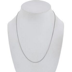 Estate Italy Sterling Silver 925 0.9mm Box Chain Necklace 18"